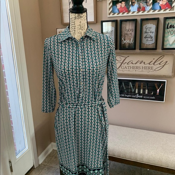 Max Studio Dresses & Skirts - Max Studio Wrap Dress Womens XS Green White Blue